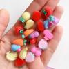 Mini azúcar granulado fruta fresa cereza rábano resina accesorios pasador hecho a mano material diy accesorios de resina