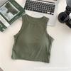 Camisola corta en forma de I para mujer, ropa interior con almohadilla para el pecho, estilo coreano, sin mangas, novedad de verano
