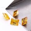Gema artificial de calidad 5A, zirconio rectangular de ángulo recto 04# dorado 05# dorado intenso, piedra desnuda, zirconio al por mayor