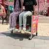 Carrito de puesto plegable nieve raspada sushi salchicha a la parrilla helado carrito de snacks móvil puesto móvil carrito de puesto de mercado nocturno
