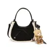 Bolso de Mano Casual Estilo Coreano para Mujer, Nuevo Modelo Invierno 2025, Superficie de Felpa de Lana de Cordero, Sensación de Lujo Ligero, Bolso Bandolera de un Solo Hombro
