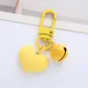 Pingente Chaveiro Coração Multifacetado Estilo Coreano, Sino Colorido Doce Feminino, Acessório Criativo para Bolsa, Decoração de Estojo de Fone de Ouvido