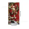 Decoraciones navideñas para puertas transfronterizas, cubiertas para puertas, estampados de Papá Noel y muñeco de nieve, exhibiciones festivas para tiendas exteriores