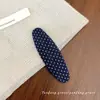 Novo grampo de cabelo oval com bolinhas estilo coreano, presilha de tecido feita à mão para franja, presilha de franja com atmosfera outono e inverno, grampo de cabelo vintage
