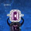 S925 prata esterlina transfronteiriça de alto carbono diamante rosa diamante quadrado anel feminino 5 quilates proposta anel de diamante design de moda avançado