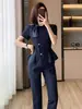 Traje Profissional Feminino de Verão com Manga Curta, Temperamento, Uniforme de Recepção de Hotel, Roupa para Salão de Beleza, Macacão para Joalheria