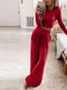 Otoño/Invierno 2022 Europeo y Americano Transfronterizo Nuevo Amazon wish Comercio Exterior Ropa de Mujer Color Sólido Tejido Casual Conjunto para Casa Mujer
