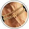 Pulseira Cuban Twist de Aço Inoxidável com 26 Letras para Comércio Exterior Transfronteiriço, Joia Fashion e Ajustável