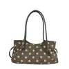 Bolso de hombro tipo tote de gran capacidad, vintage de alta gama, para mujer, de lunares, tendencia nicho, estilo coreano, nuevo para otoño