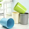 Papelera Creativa para Cocina Sala de Estar Hogareña Redonda sin Tapa para Baño Escritorio Hebilla Manual de Mano Plástico