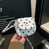 2026 Mini Billetera Monedero Moda PU Lunares Forma de Corazón Dulce Linda Moda Bolso de Hombro Cruzado Clutch