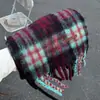 25 Novos Cachecóis de Faux Cashmere para Outono e Inverno com Padrão de Pássaro Azul, Xales para Escritório, Cachecóis Versáteis Estilo Coreano para Atacado
