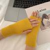 Corea del Sur ins otoño e invierno lana todo partido a prueba de frío guantes sencillos mujer dedos descubiertos estudiante pantalla táctil muñequera de punto engrosada moda