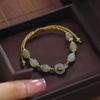 Pulsera de Cuentas de Calcedonia Entrelazadas de Moda para Mujer, Diseño Nicho de Lujo Ligero, Pulsera Moderna y Elegante para Regalo