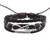 Pulsera Trenzada Multicapa para Hombre de Bicicleta Nueva Europea y Americana Cruzada de Piedra Negra Joyería de Cuero Retro de Moda