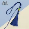 Corda de mão estilo antigo com borla tecida à mão DIY seção curta corda para pendurar pingente de borla de espada de brincadeira cultural corda de brincadeira cultural