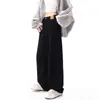 Jeans Negros Retro Americanos para Hombre y Mujer Verano Combinan con Todo Sueltos Moda Casual Pierna Ancha Rectos