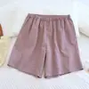 Pantalones Cortos de Algodón Puro, Pantalones de Pijama para Mujer, Pantalones Finos de Algodón Lavado de Verano para Casa, Pantalones de Playa Simples de Algodón Puro Talla Grande Que Se Pueden Usar Afuera