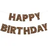 Banner de Feliz Aniversário Tema Leopardo Transfronteiriço Festa de Aniversário Despedida de Solteiro Feliz Aniversário Guepardo