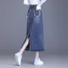 Nueva Falda de Mezclilla Moda Vintage 2026, Falda de Cintura Alta Línea A de Longitud Media Bodycon para Primavera y Otoño