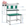 Banco de Trabajo Personalizado para Taller, Mesa de Operaciones Antiestática, Mesa de Mantenimiento y Empaque de Acero Inoxidable, Fabricante de Mesa de Trabajo de PVC de Doble Cara