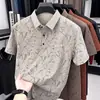 Nova Camiseta de Manga Curta para Homens 2026 com Estampa de Gola, Casual de Negócios, Amiga da Pele, Respirável, Camisa Polo de Caimento Solto para Homens