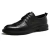 Zapatos de Piel para Hombre, Vestimenta Formal de Negocios, Patrón Tallado Brogue, Zapatos de Oficina Estilo Británico, Zapatos Casuales para Hombre, Piel de Vaca de Primera Capa