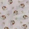 Tejido de Hilo de Doble Capa Tela de Gasa de Algodón Puro Grado A para Maternidad e Infancia Pijama Ropa de Casa de Dibujos Animados Tela de Gasa