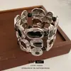Pulsera elástica redonda geométrica vintage, pulsera de estilo minimalista moderna y única con sentido del diseño, joyería de nicho