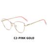 Montura de gafas de metal antiluz azul estilo ojo de gato, estilo europeo y americano, para mujer