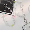 Cordão de Miçangas para Celular Corrente para Pendurar no Instagram Corrente Curta de Cristal para Celular Feminino Corrente de Pulso Pingente Elegante Pingente