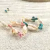 Pulsera Bohemio Europeo y Americano Estilo Océano Turquesa Artificial Cruz Estrella de Mar Concha Trenzada Retro Ajustable