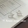 Pendientes de Diseño de Nicho de Venta Caliente en Internet Coreano Plata de Ley S925 Pendientes Sencillos y Lindos de Perro Dachshund Diseño de Alta Gama Estilo Ins