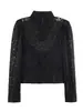 Comercio exterior transfronterizo ropa de mujer europea y americana moda francesa sexy encaje de un solo botón cuello alto blazer 1758245