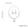 Set de Collar y Aretes Colgantes de Diamante Ovalados Forma de Gota de Agua Retro Nicho Versátil Cadena para Clavícula Lujo Ligero Collar de Gama Alta