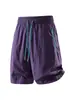 Shorts masculinos de verão estilosos, calças de gel para fitness casual de secagem rápida, shorts finos de comprimento médio para esportes de basquete e praia