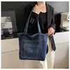 Bolso de Mezclilla para Mujer Gran Capacidad 2025 Nuevo Casual Bolso de Hombro y Axila Bolso de Tela Bolso Tote de Alta Gama para Viajes