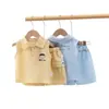 Nuevo Estilo de Verano Estilo Coreano Sencillo Dibujos Animados Sin Mangas Camisa Polo para Bebés y Niños Pequeños, Conjunto de Dos Piezas de Pantalones Cortos Casuales Frescos para Niños