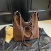 Bolso Retro Esmerilado Transfronterizo para Mujer Otoño e Invierno 2024 Nuevo Gran Capacidad Cruzado Casual Combinable Tote para Viaje