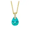 Collar de Plata de Ley S925 con Gota de Agua Azul Fina y Brillante, Exquisito y Lujoso, Estilo Old Money, Sensación de Alta Gama, Temperamento Único y Fresco, Cadena para Clavícula
