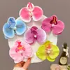 Grampo de Cabelo Phalaenopsis com Atmosfera Super Feérica para Mulheres Flor de Cabeça Mori Clipe de Bico de Pato Lateral Placa Traseira do Cabelo Clipe de Fixação de Cabelo Grampo de Cabelo