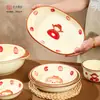 Juego de Cuenco y Plato de Cerámica Esmaltada de Colores, Alto Valor Estético, Cuencos y Platos de Cerámica Lindos de Dibujos Animados de Niña para Uso Doméstico, Venta al por Mayor