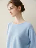 Estilo perezoso sensación relajada sin costuras de un solo hombro suéter de cachemira pura para mujer delgado suéter base de punto suelto pullover