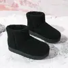 Lana de oveja, lindos y cálidos, botines cortos color beige nuevos con forro de felpa, estilo bosque retro, botas de nieve invierno 2026, zapatos planos de algodón para mujer
