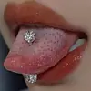 E-commerce transfronteiriço para aço inoxidável 14g piercing de língua fosco conjunto de coração novo 4 peças de joias para piercing no corpo humano Europa e Estados Unidos