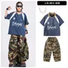Roupas da Moda Street Dance Infantil Meninos Hip Hop Roupas de Performance Seis de Junho Crianças Modernas e Descoladas Manga Curta Estilo de Rua Conjunto de Duas Peças