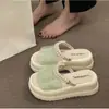 Zapatillas de Verano de Nuevo Estilo, Gruesas, Abiertas, sin Cordones, con Diseño Inspirado en Chanel, Zapatillas de Malla con Suelas Antideslizantes