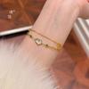 Pulseira Feminina Puzuo Gold Shop Estilo Similar Abóbora Ouro Areia Camada Dupla, Moda Nicho Luxo Acessível Estilo Chinês Joias de Alto Nível