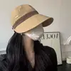 Chapéu Viseira de Sol Tendência de Verão com Aba Larga, Protetor Solar, Efeito Emagrecimento Facial, Versátil, Chapéu de Pescador Respirável com Aba Larga