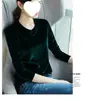 Sudeste Asiático Primavera e Outono Tamanho Grande Solto Temperamento Casual Veludo Dourado Roupa Íntima Manga Longa Gola Redonda Camiseta Camisa Base Top